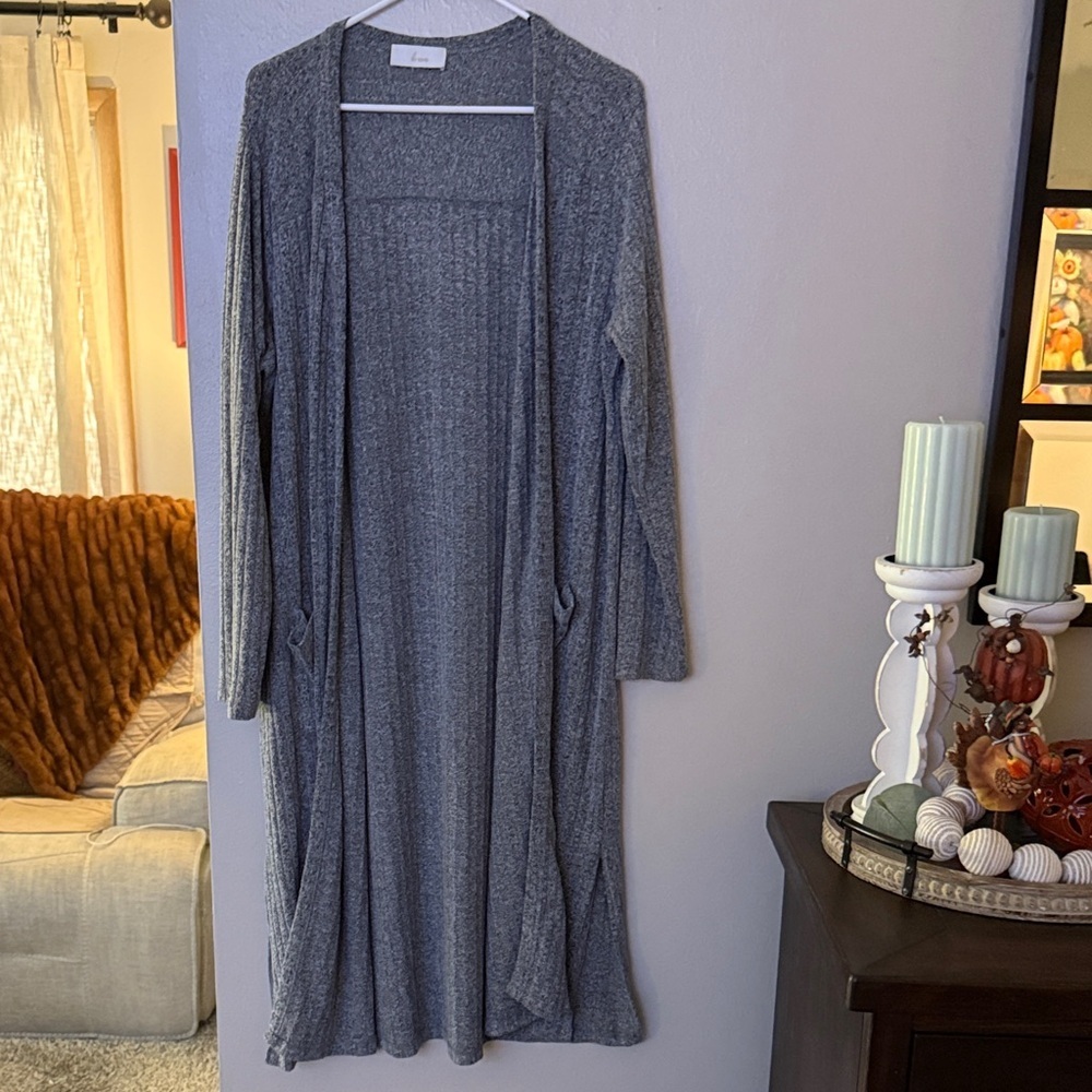 Braeve EVEREVE Gray Long Open Cardigan